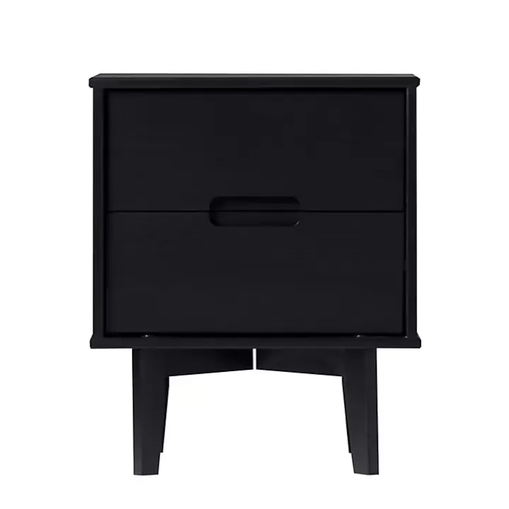 Fashion Midnight Wood 2-Drawer Modern Nightstand Nightstands