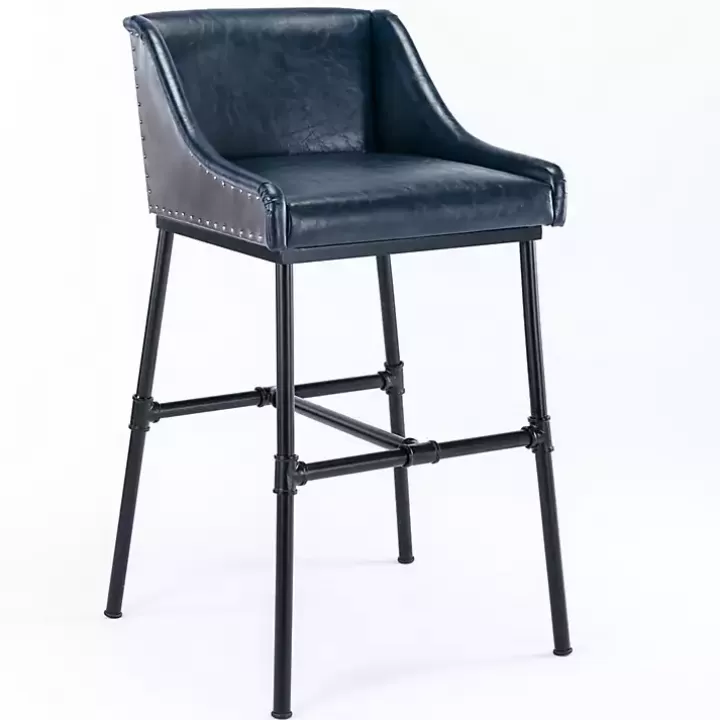 Fashion Midnight Faux Leather Parlor Bar Stool Bar Stools & Counter Height Stools