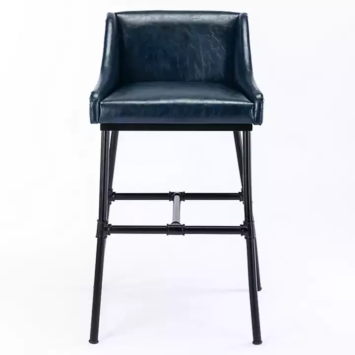 Fashion Midnight Faux Leather Parlor Bar Stool Bar Stools & Counter Height Stools