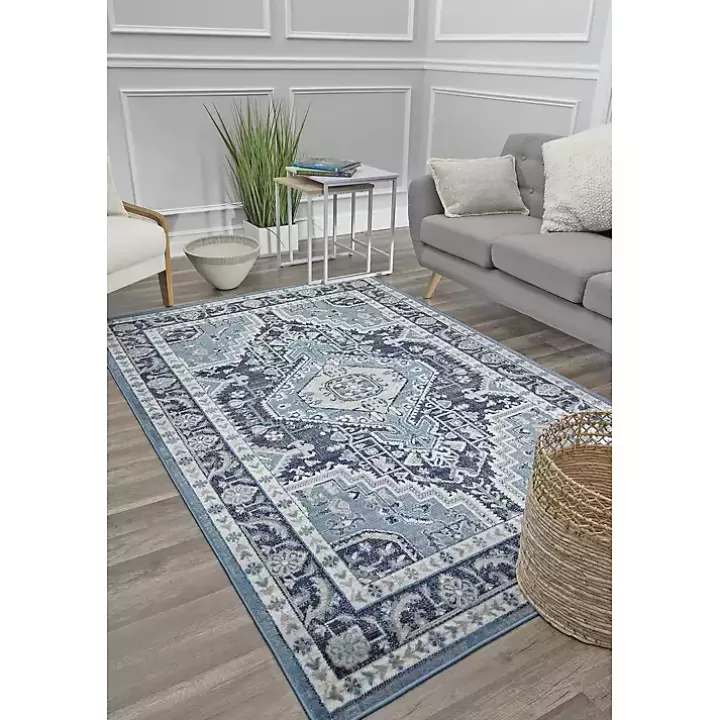 Store Midnight Blue Frieda Medallion Area Rug, 8x10 Area Rugs