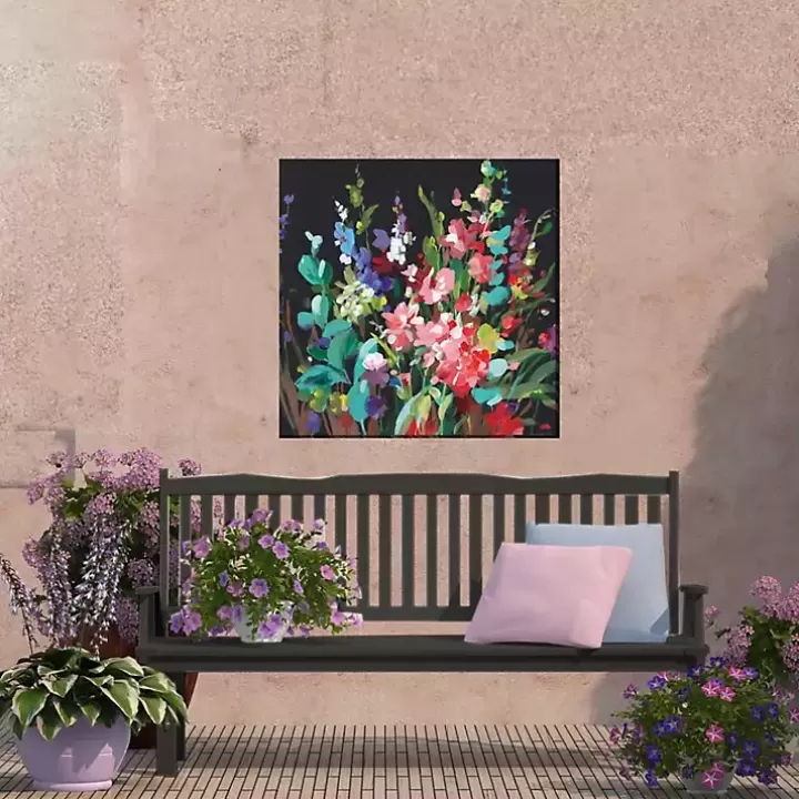 Shop Midnight Floral Outdoor Canvas Art Print Outdoor Wall Decor