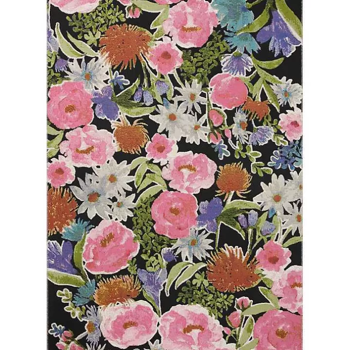 Outlet Midnight Garden Party Indoor/Outdoor Rug, 7x11 Area Rugs