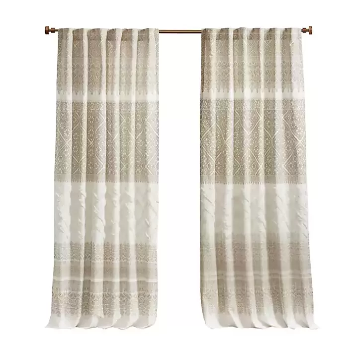 Shop Mila Horizontal Stripe Curtain Panel, 84 in. Curtains & Drapes