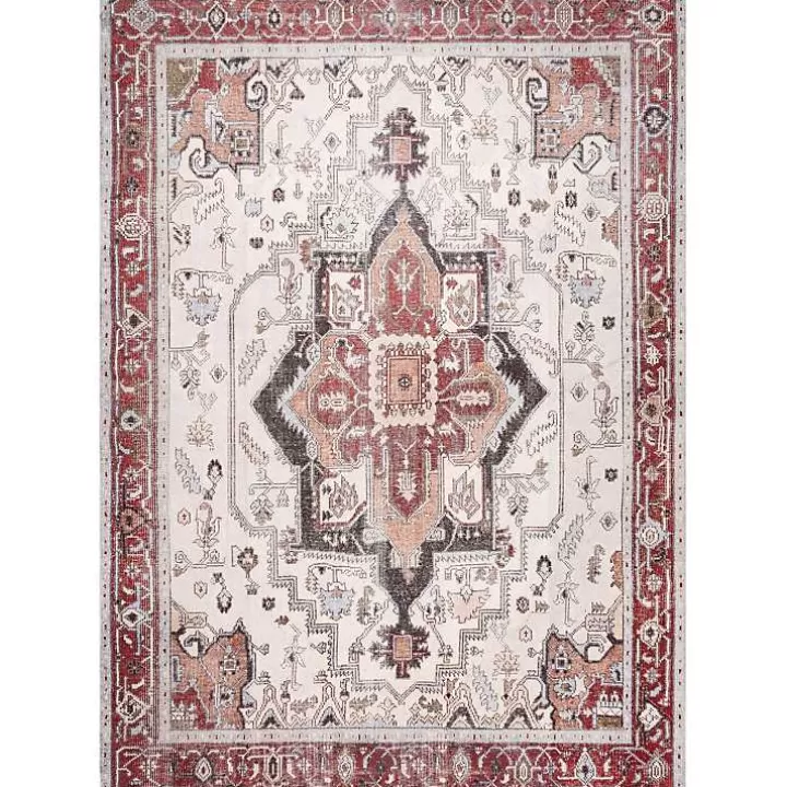 Fashion Miley Traditional Medallion Washable Area Rug, 5x8 Area Rugs