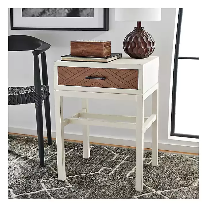 Sale Milo Honey Herringbone Accent Table Accent & End Tables