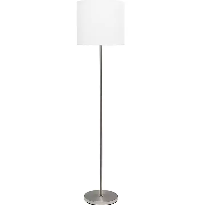 Shop Minimal Brushed Nickel Stem Floor Lamp Floor Lamps