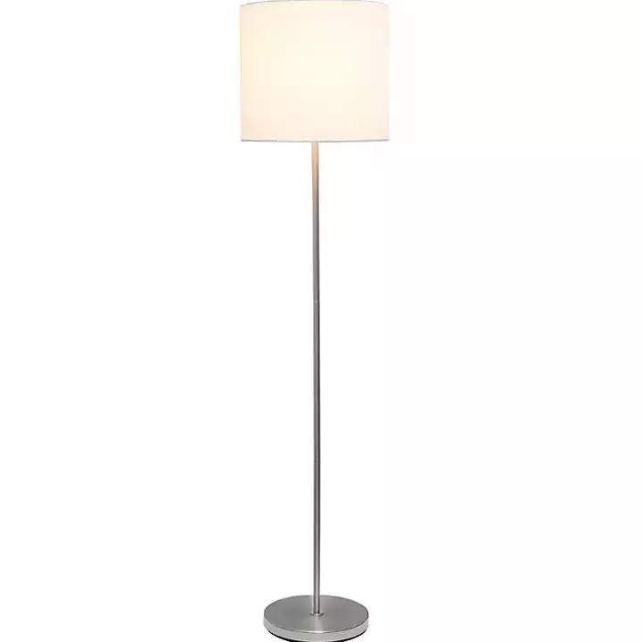 Shop Minimal Brushed Nickel Stem Floor Lamp Floor Lamps