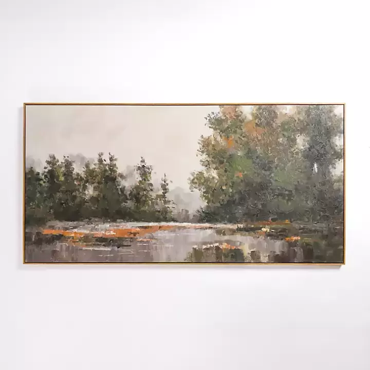 New Misty Fall Landscape Framed Canvas Art Print Canvas Art