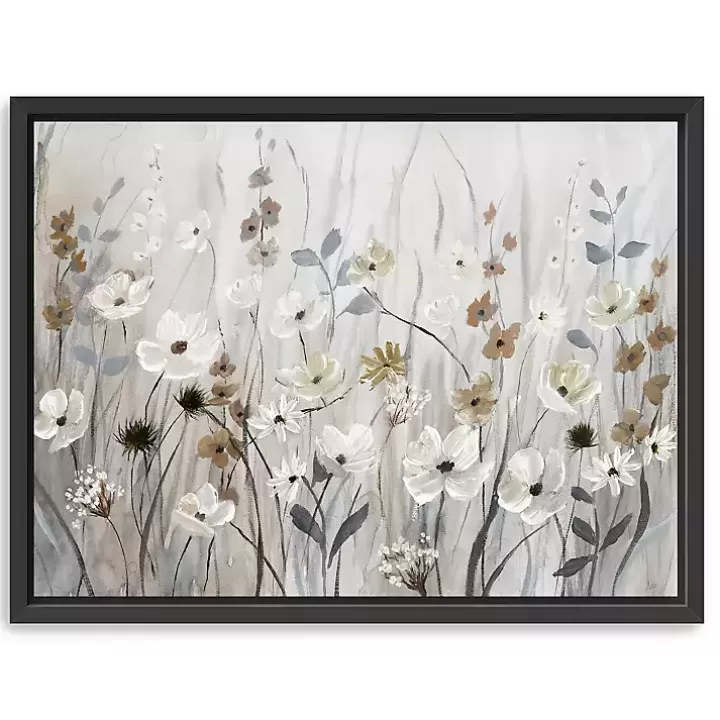 Fashion Misty Meadow Black Framed Canvas Art Print Canvas Art