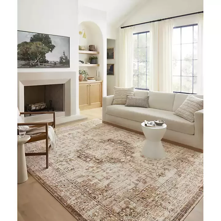 Hot Mocha and Cream Sorrento Area Rug, 5x7 Area Rugs