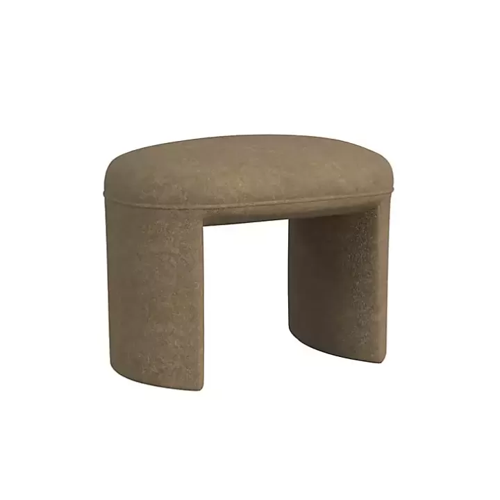 Sale Mocha Oval Upholstered Ottoman Benches & Ottomans