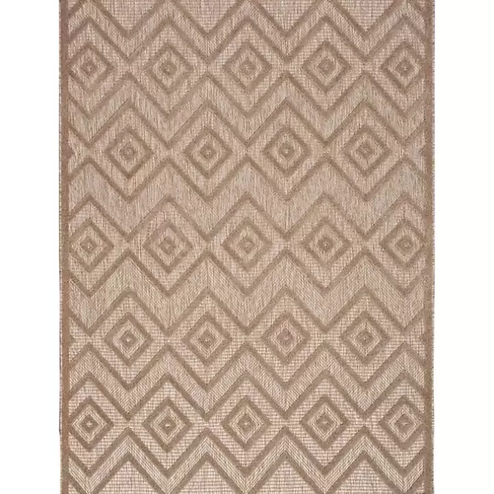 New Mocha Diamond Outdoor Area Rug, 6x9 Outdoor Rugs