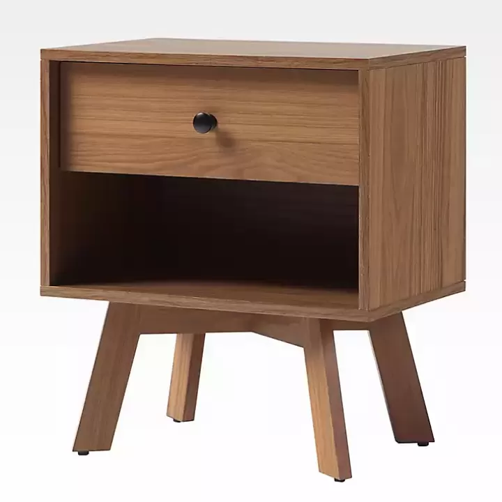 Shop Mocha Wood Mid-century Modern Nightstand Nightstands