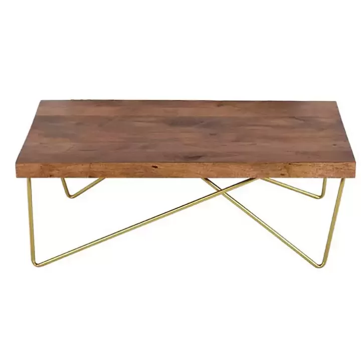 New Modern Mango Wood Brass Coffee Table Coffee Tables