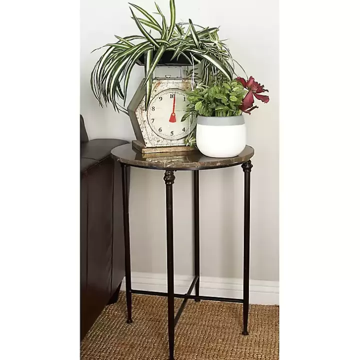 Cheap Modern Metal and Marble Accent Table Accent & End Tables