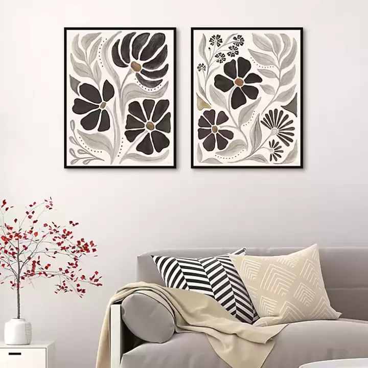 Best Sale Modern Petals Framed Canvas Art Prints, Set of 2 Canvas Art