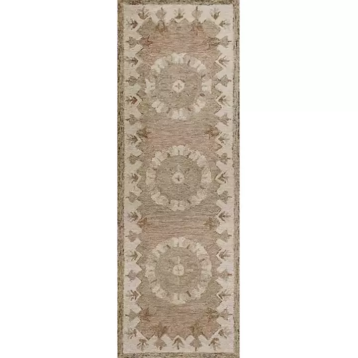 Hot Mojave Medallion Wool Runner, 2x7 Area Rugs