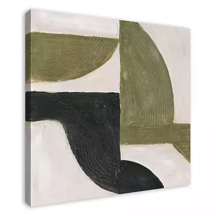 Fashion Moody Green Shapes II Canvas Art Print Canvas Art