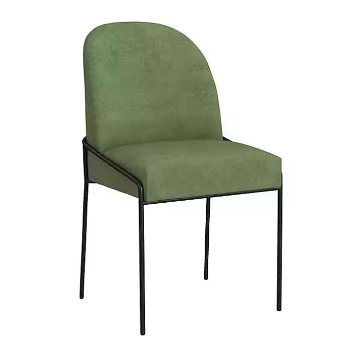 Flash Sale Moss Velvet Metal Dining Chair Dining Chairs