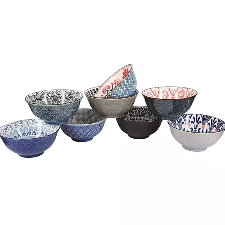 Discount Patterned Ceramic 8-pc. Bowl Set Dinnerware