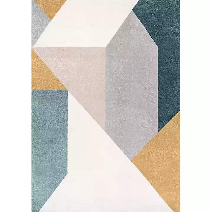 Outlet Multicolor Abstract Shapes Area Rug, 6x9 Area Rugs