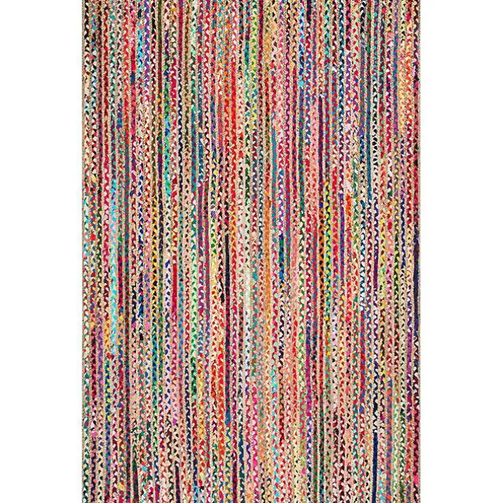 Flash Sale -Color Braided Jute and Cotton Area Rug, 5x8 Area Rugs