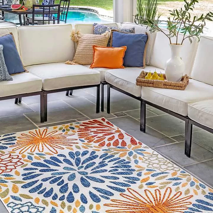 Best Multicolor Burst Indoor/Outdoor Area Rug, 5x8 Outdoor Rugs