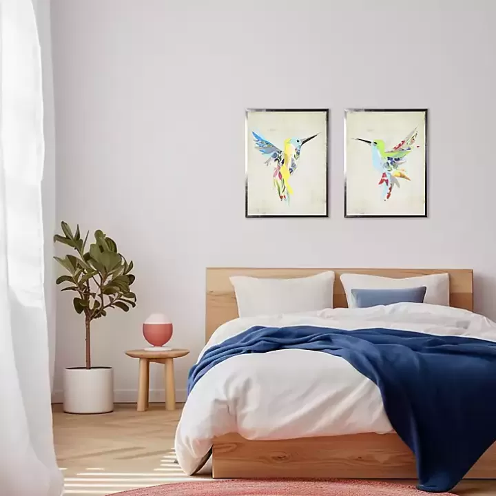 Hot color Watercolor Hummingbird Framed Art Print Framed Art