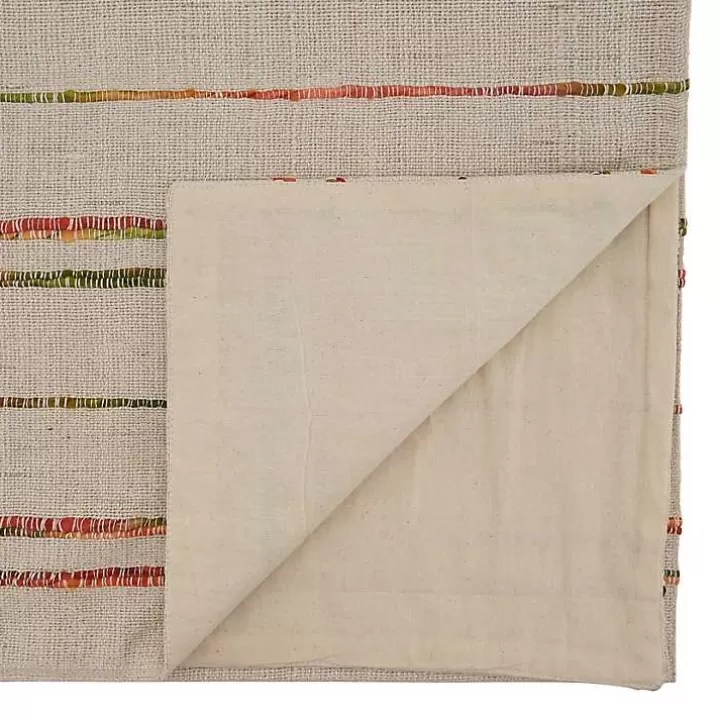 Clearance Multicolor Woven Lines Table Runner, 90 in. Table Linens