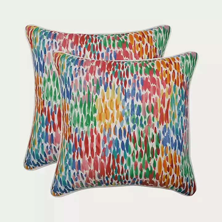 Cheap color Zinnia Outdoor Pillows, Set of 2 Outdoor Cushions & Pillows
