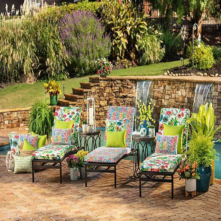 Cheap color Zinnia Outdoor Pillows, Set of 2 Outdoor Cushions & Pillows