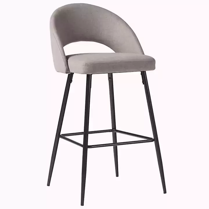 Cheap Mushroom Upholstered Charli Bar Stools, Set of 2 Bar Stools & Counter Height Stools