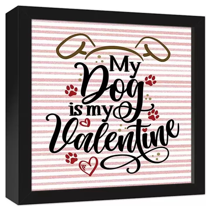 Hot My Dog is My Valentine Framed Canvas Wall Plaque Wall Plaques