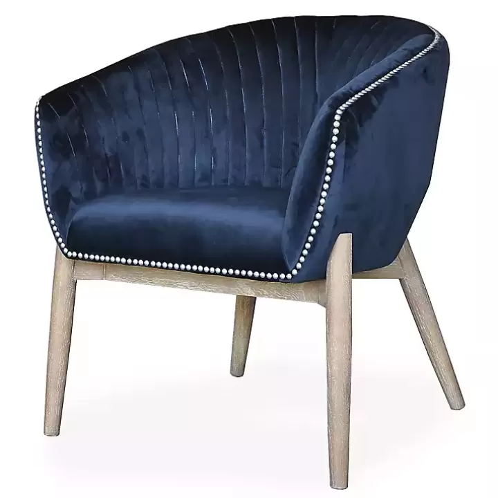 Fashion Nadia Navy Velvet Club Chair Accent Chairs