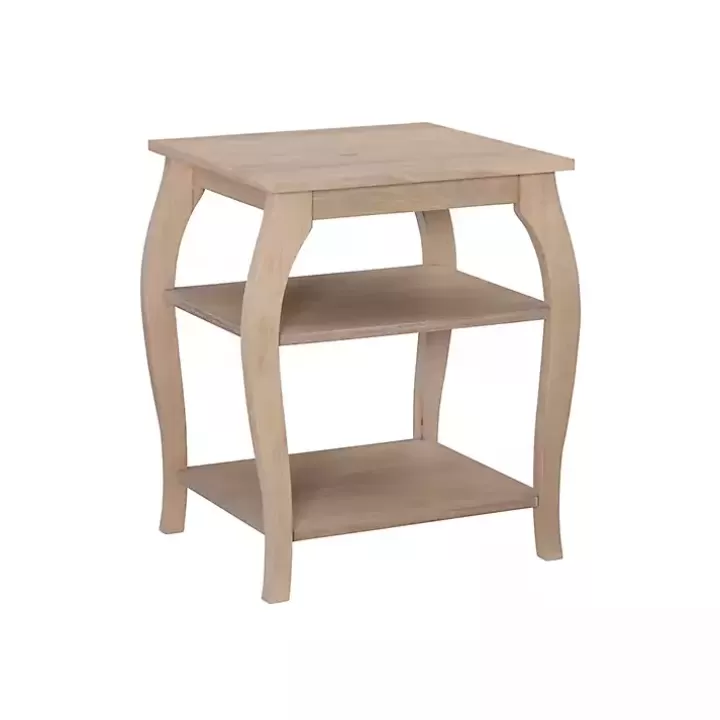 New Natural Prismatic Wood Accent Table Accent & End Tables