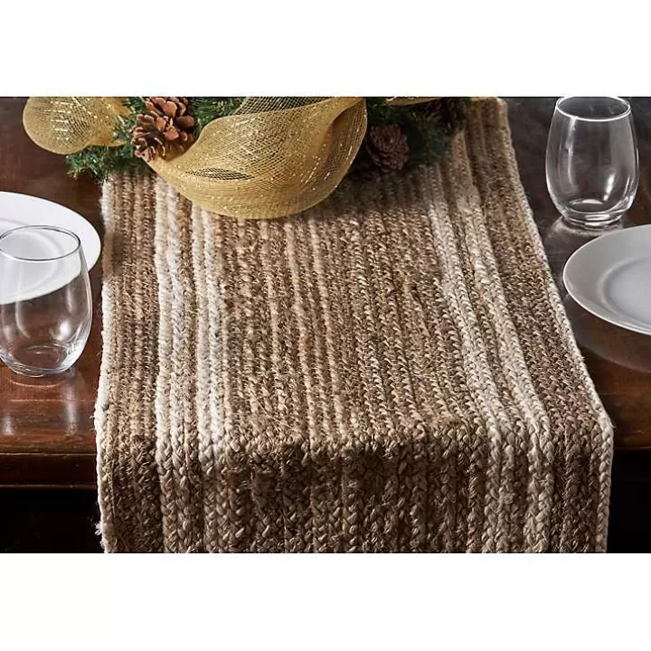 Flash Sale Natural Bleached Bordered Jute Table Runner Table Linens