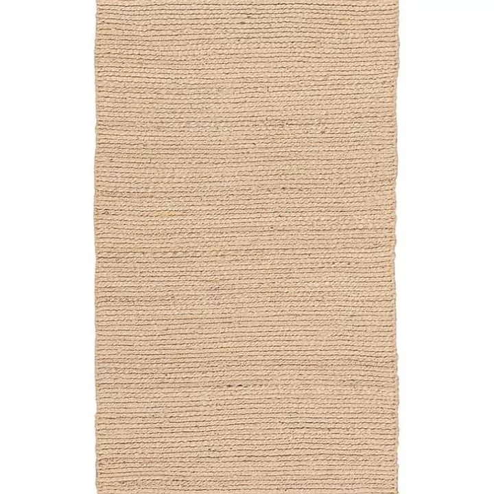 Outlet Natural Bleached Jute Area Rug, 3x5 Area Rugs