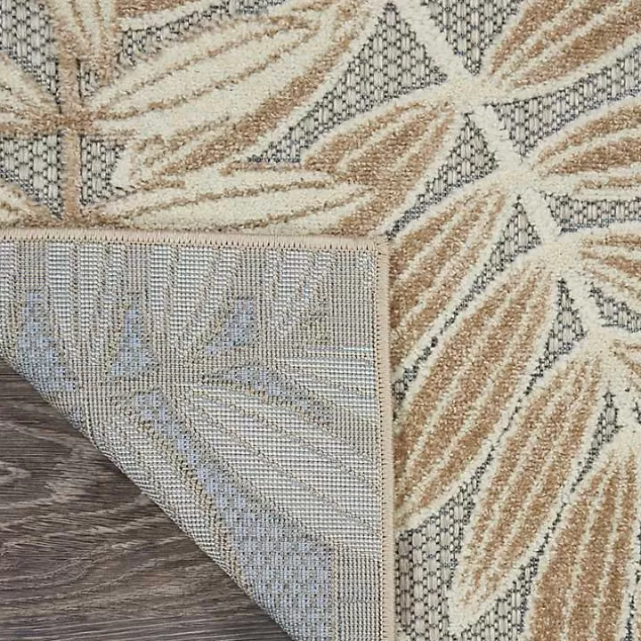 Clearance Natural Botanical Leaves Outdoor Area Rug, 9x13 Outdoor Rugs