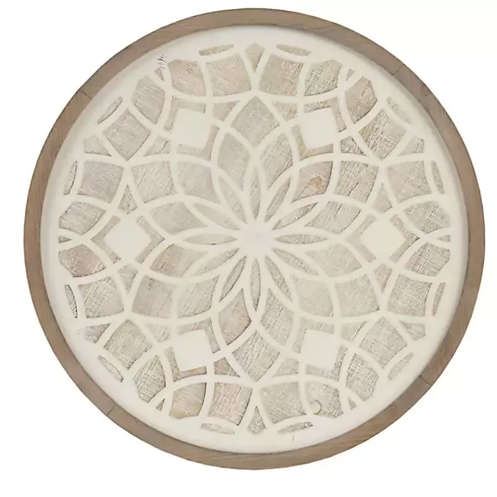 Flash Sale Natural Carved Wood Medallion Round Wall Plaque Wall Plaques