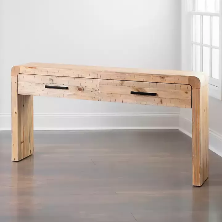 Hot Natural Curved Edge Console Table Console Tables