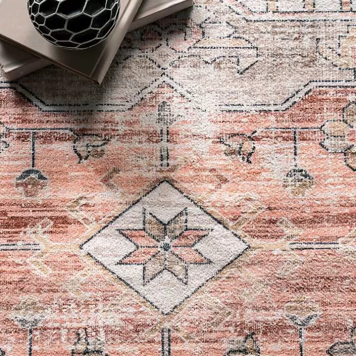 Clearance Natural Faded Vintage Washable Area Rug, 5x8 Area Rugs