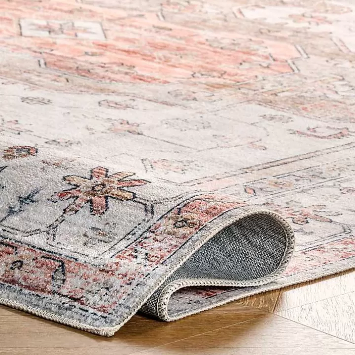 Clearance Natural Faded Vintage Washable Area Rug, 5x8 Area Rugs
