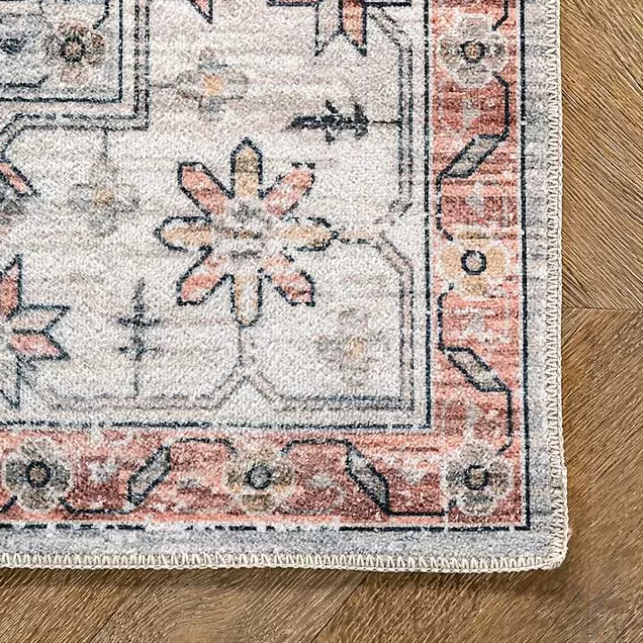 Clearance Natural Faded Vintage Washable Area Rug, 5x8 Area Rugs