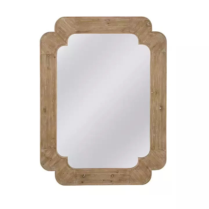 Outlet Natural Honey Wood Phillip Wall Mirror Decorative Mirrors