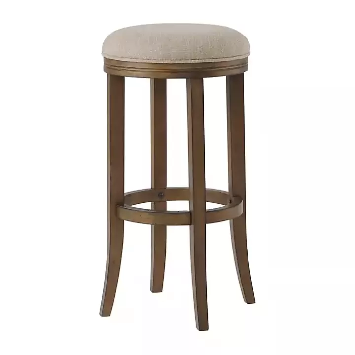 Shop Natural Linen and Wood Bar Stool Bar Stools & Counter Height Stools