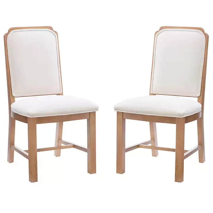 Shop Natural Linen Scalloped Dining Chairs, Set of 2 Dining Chairs