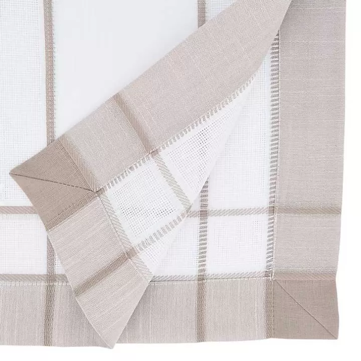 Discount Natural Long Banded Border Table Runner, 108 in. Table Linens