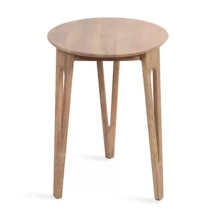 Best Natural Mango Wood Round Kershaw Accent Table Accent & End Tables
