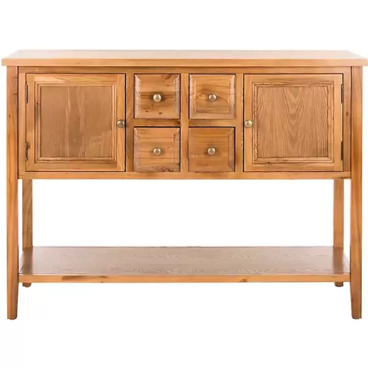 Clearance Natural Oak 4-Drawer Charlotte Sideboard Cabinets & Sideboards