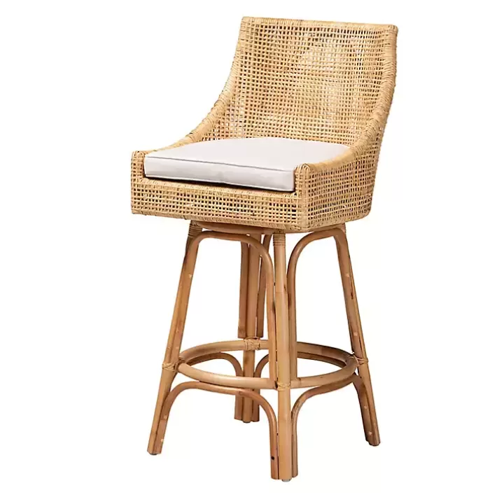 Outlet Natural Rattan Bella Swivel Bar Stool Bar Stools & Counter Height Stools